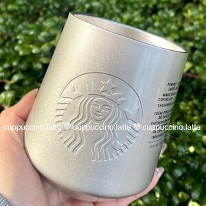 🤍NWT🩶Starbucks 2025 Metallic Silver Glitter Latte SS Mug Tumbler